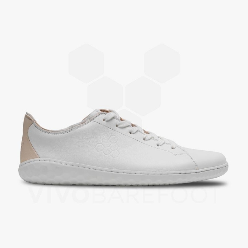 Vivobarefoot Geo Court III Lifestyle Ayakkabı Kadın Beyaz Pembe | TR146WH