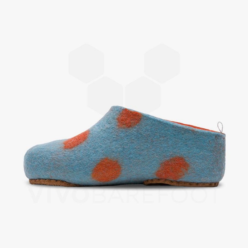 Vivobarefoot MIM Felt Slipper Çocuk Açık Turkuaz Turuncu | TR007FU