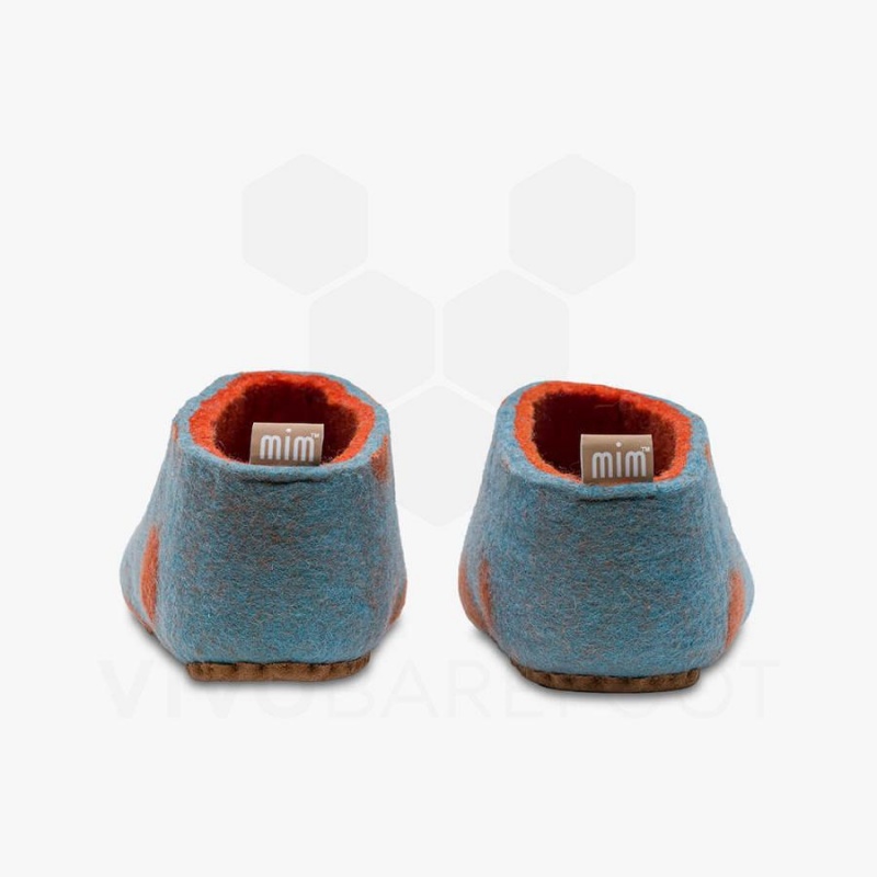 Vivobarefoot MIM Felt Slipper Çocuk Açık Turkuaz Turuncu | TR007FU