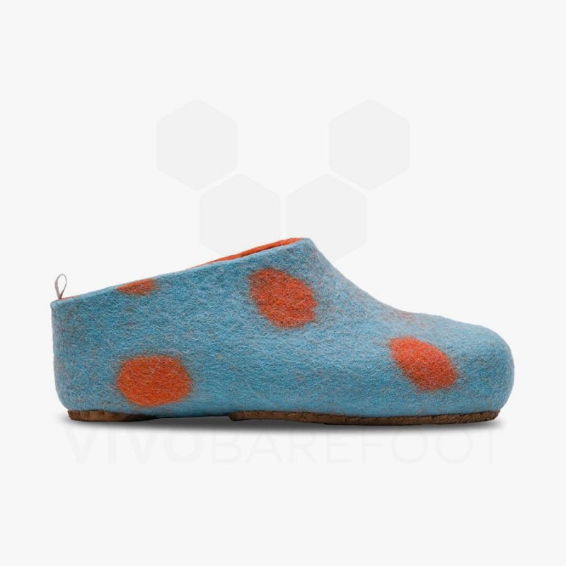 Vivobarefoot MIM Felt Slipper Çocuk Açık Turkuaz Turuncu | TR007FU