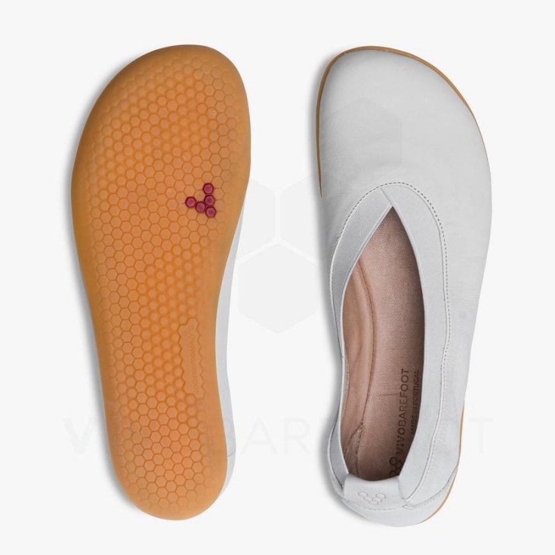 Vivobarefoot Opanka Ballerina Lifestyle Ayakkabı Kadın Beyaz | TR122UK