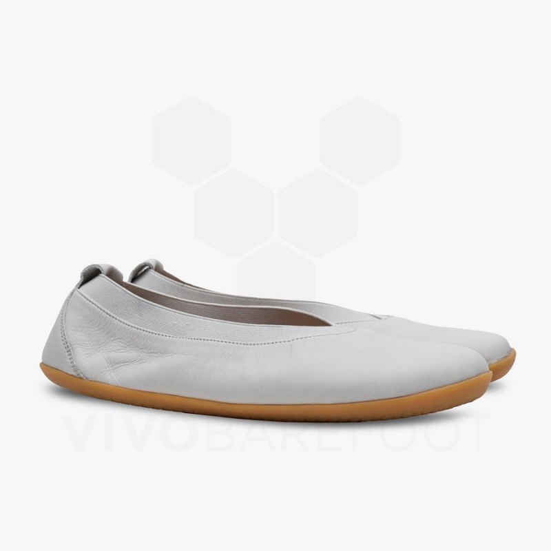 Vivobarefoot Opanka Ballerina Lifestyle Ayakkabı Kadın Beyaz | TR122UK