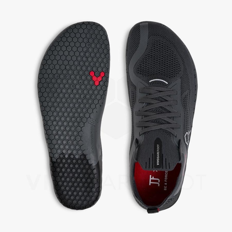 Vivobarefoot PREORDER 'PRIMUS LITE KNIT JJF' Yol Koşu Ayakkabısı Kadın Obsidian Koyu Gri | TR211JE