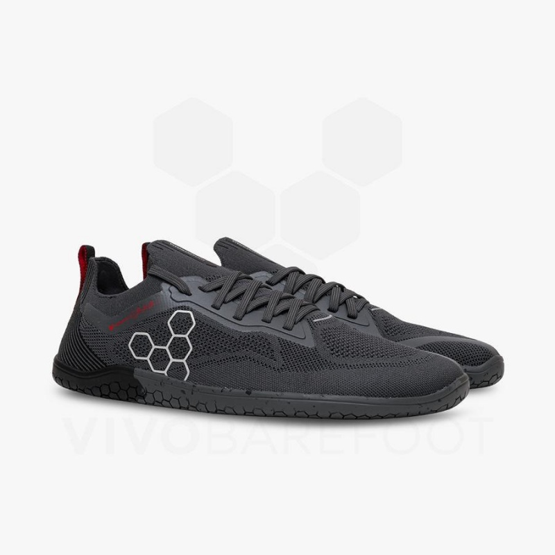 Vivobarefoot PREORDER 'PRIMUS LITE KNIT JJF' Yol Koşu Ayakkabısı Kadın Obsidian Koyu Gri | TR211JE