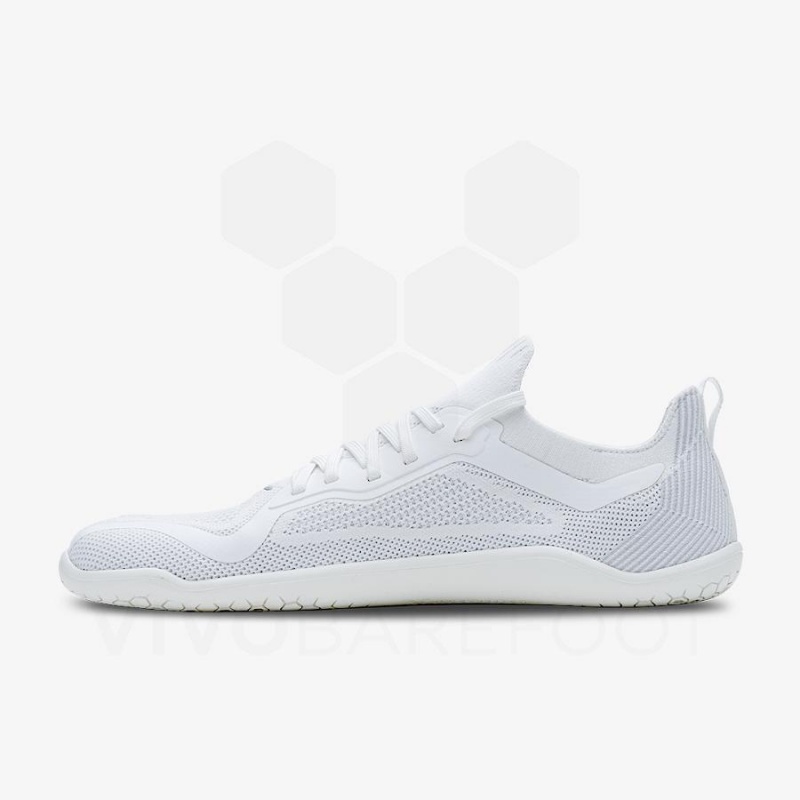 Vivobarefoot Primus Lite Knit Yol Koşu Ayakkabısı Erkek Beyaz | TR388OB