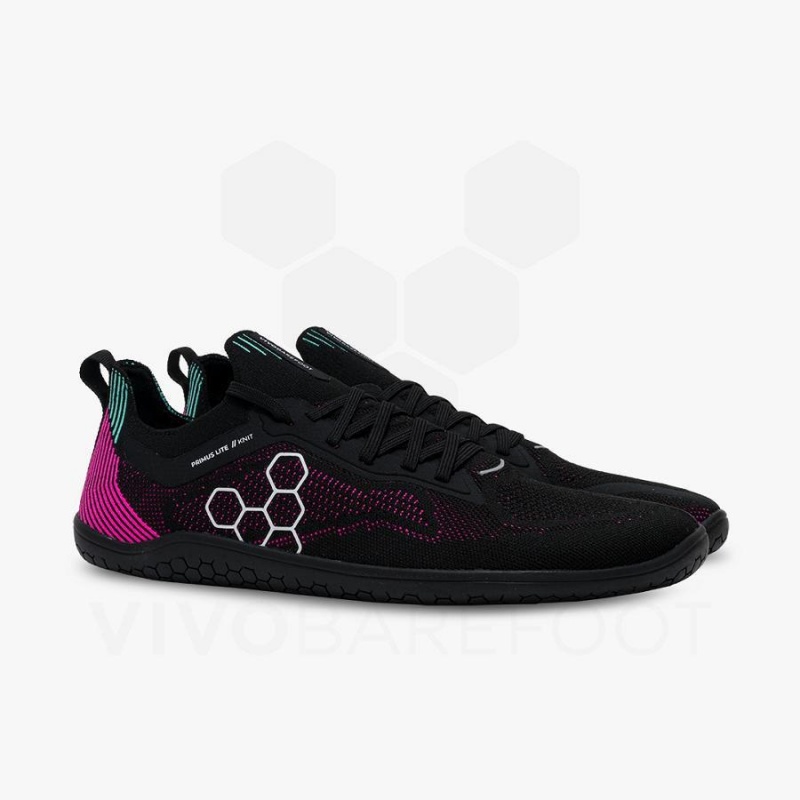 Vivobarefoot Primus Lite Knit Yol Koşu Ayakkabısı Erkek Obsidian Pembe | TR382UK