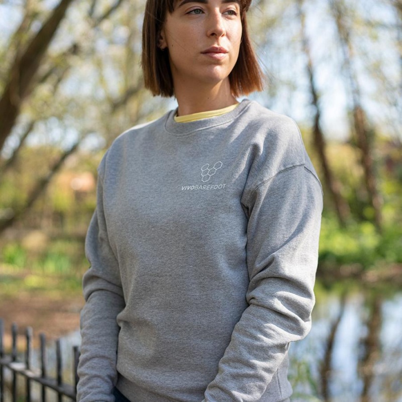 Vivobarefoot Rapanui Spor Sweatshirt Erkek Gri | TR271BA